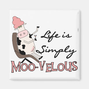 Aimant Vache Simply Tshirts et cadeaux Moo-velous