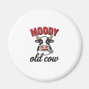 Aimant Vache Vieille Humeur Vintage Dessin de T-shirt de 