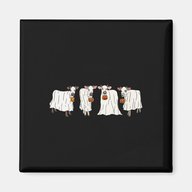Aimant Vaches Fantôme Drôle Halloween Animaux Vache Louva (Devant)