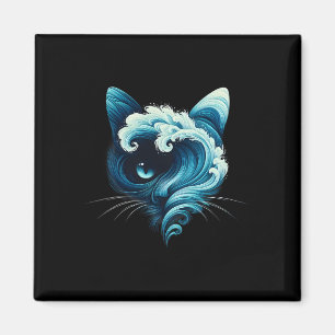 Aimant Vague Bleue vintage De Chat Dames Bleu Chats Vague