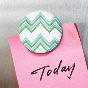 Aimant Vague Chevron Zaza en Vert et Aqua