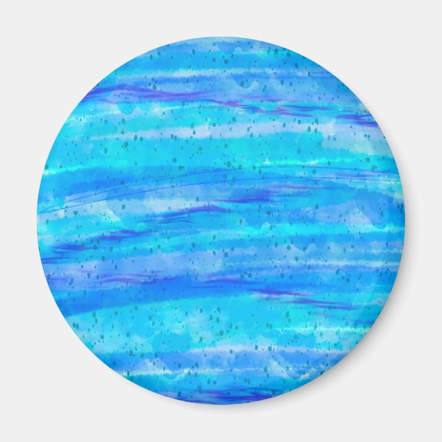 Aimant Vagues Abstraites Bleues Aqua (Devant)