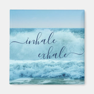 Aimant Vagues Bleues Océan S'écrasant Inhale Exhale