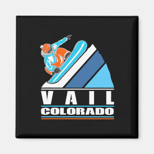 Aimant Vail Colorado - Snowboardeur Vintage