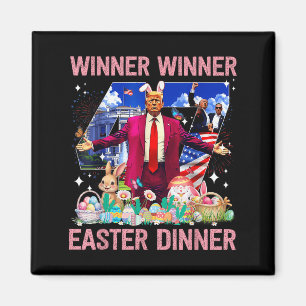 Aimant Vainqueur Dîner de Pâques Trump Bunny Hunt Eggs Ha