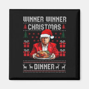 Aimant Vainqueur du dîner de Noël Père Noël Trump Ugly Sw