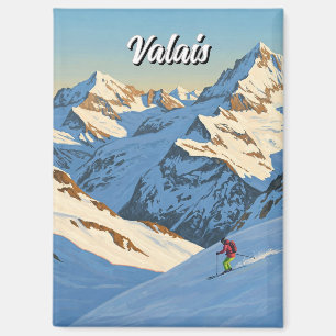 Aimant Valais Suisse Ski Skier Voyage