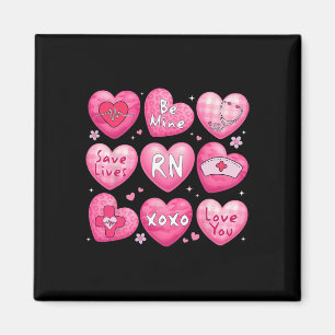Aimant Valentine Infirmière Rn Cœurs De Conversation Xoxo