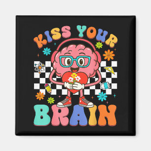 Aimant Valentine Kiss Your Brain Étudiant Enseignant Garç