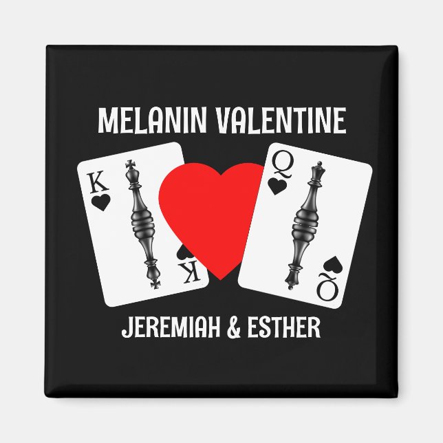 Aimant Valentine MELANIN QUEEN KING CARTES DE JEU Couples (Devant)
