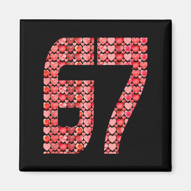 Aimant Valentine’s Day 67 Meme Filled With Hearts Funny S (Devant)