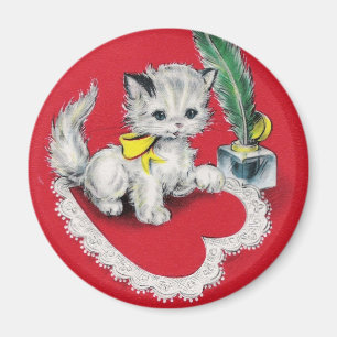 Aimant Valentine vintage Kitty