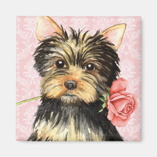 Aimant Valentine Yorkie rose
