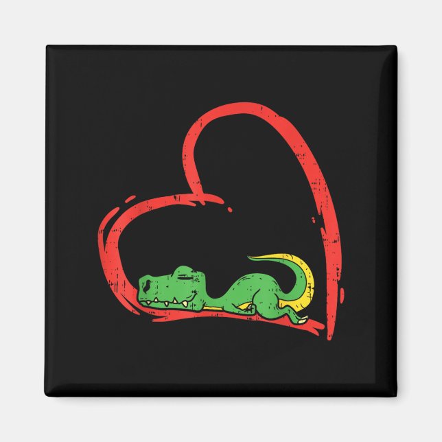 Aimant Valentines Day Shirt Funny Heart Trex Sleeng Dinos (Devant)