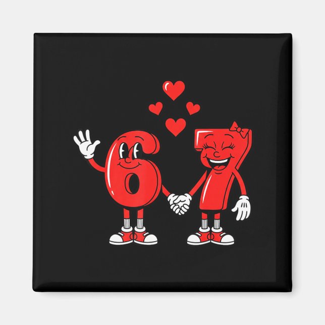 Aimant Valentine's Day Six Seven Hearts 6 7 Meme Gen Alph (Devant)