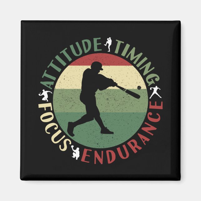 Aimant Valeurs de l'équipe de baseball motivationnel (Devant)