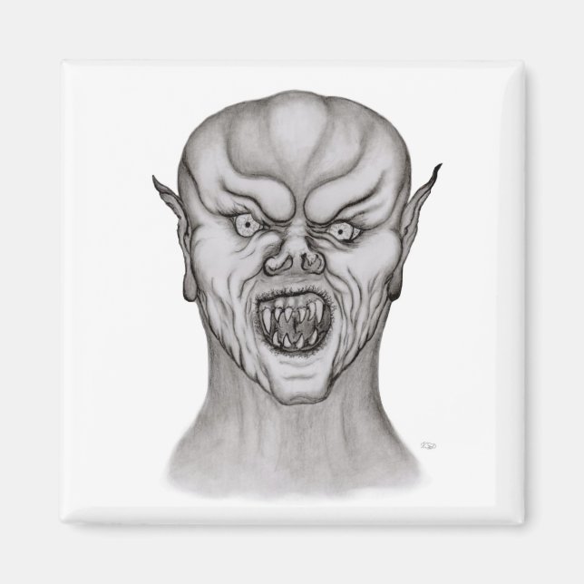 Aimant Vampir noir et blanc (Devant)