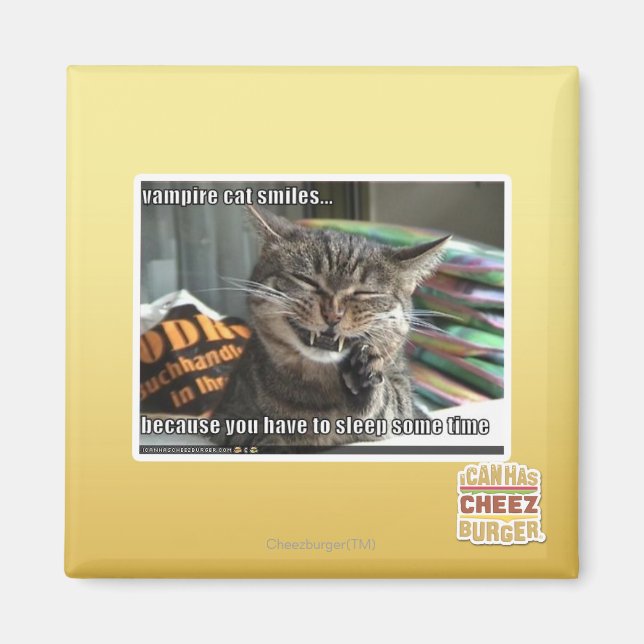 Aimant vampire chat sourit (Devant)