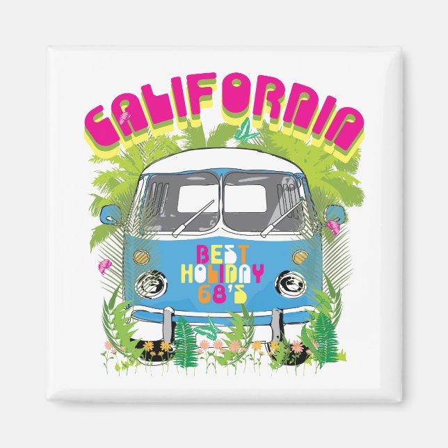 Aimant Van California Surfing (Devant)