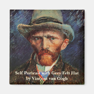 Aimant Van Gogh ; Autoportrait au chapeau de feutre gris