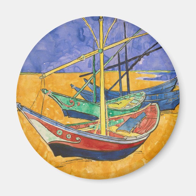 Aimant Van Gogh Bateaux Plage impressionniste (Devant)