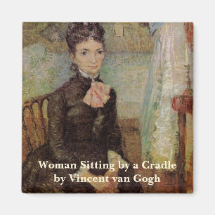 Aimant Van Gogh, Femme assise au berceau, Art Vintage