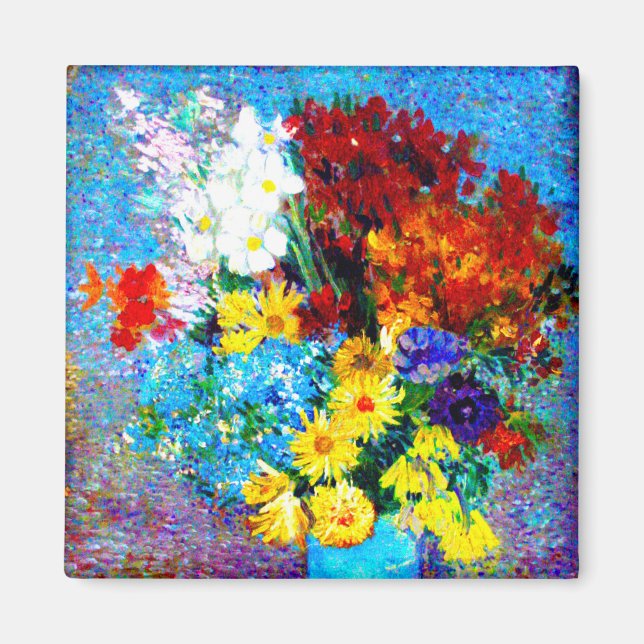 Aimant Van Gogh Flowers dans un Vase Bleu (Devant)