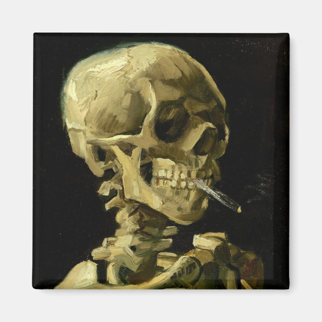 Aimant Van Gogh Fumer du squelette (Devant)