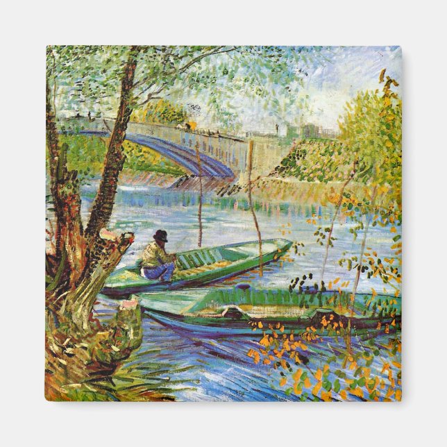 Aimant Van Gogh - La pêche au printemps (Devant)