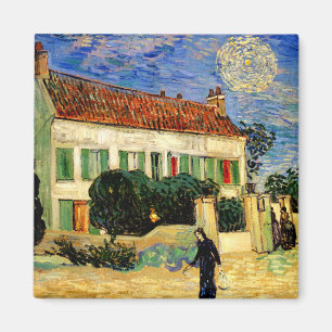 Aimant Van Gogh - Maison Blanche par nuit,