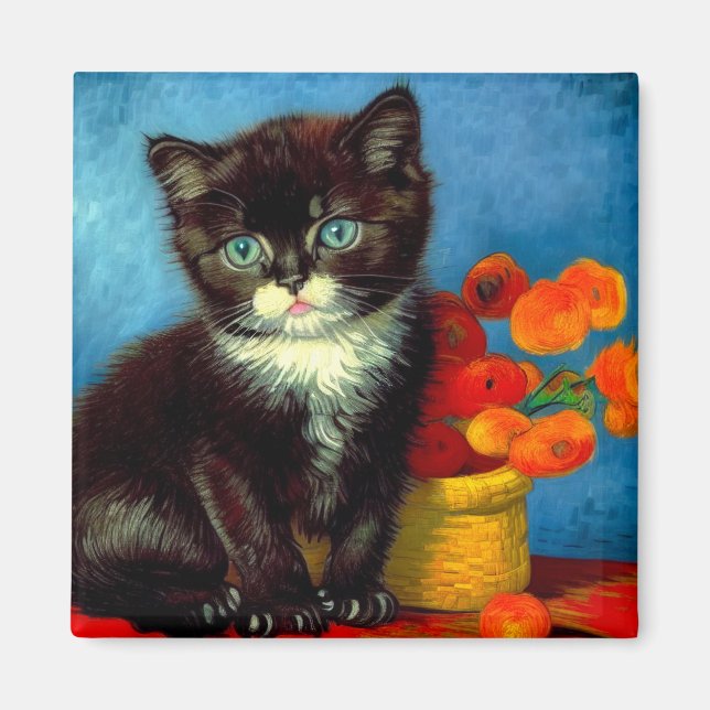 Aimant Van Gogh Tuxedo Cat (Devant)