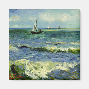 Aimant Van Gogh - Un bateau de pêche en mer
