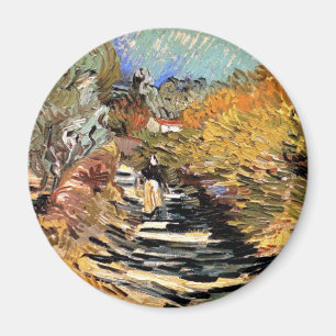Aimant Van Gogh - Une route à Saint-Rémy avec personnage 