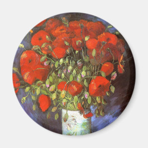 Aimant Van Gogh : Vase avec les pavots rouges