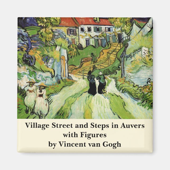 Aimant Van Gogh Village Street et Steps Auvers, Figures (Devant)