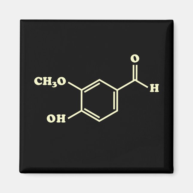 Aimant Vanille Vanillin Formule chimique moléculaire (Devant)
