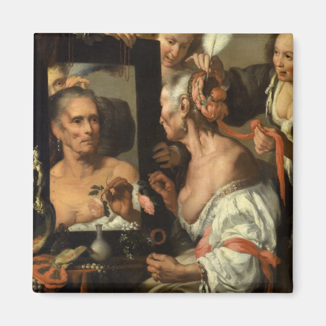 Aimant Vanitas, La vieille coquette par Bernardo Strozzi (Devant)