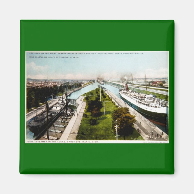 Aimant Vapeur dans les écluses, Sault Ste.Marie, Michigan (Devant)