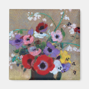 Aimant Vase aux fleurs mixtes, Redon