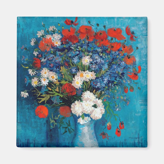 Aimant Vase avec Cornflowers et Poppies, Van Gogh (Devant)
