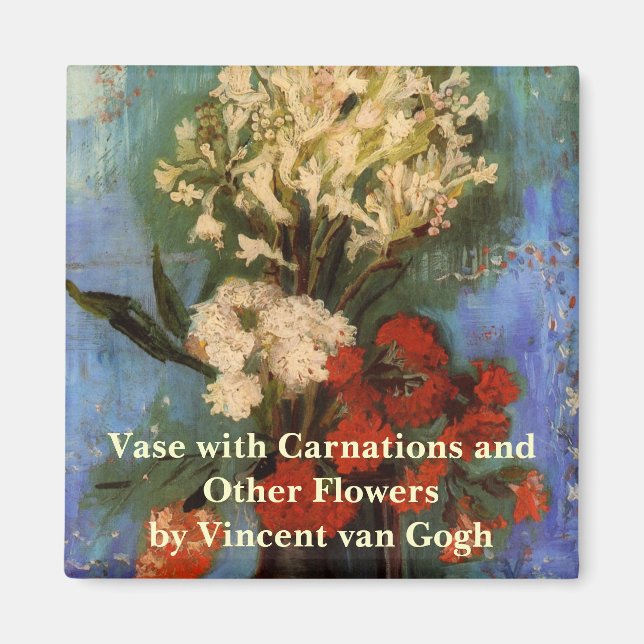 Aimant Vase avec oeillets par Vincent van Gogh (Devant)