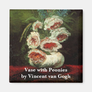 Aimant Vase avec pivoines par Vincent van Gogh