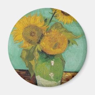 Aimant Vase avec trois tournesols, Vincent van Gogh