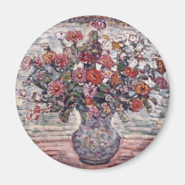 Aimant Vase de fleurs, Zinnias de Maurice Prendergast (Devant)