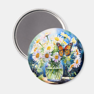 Aimant Vase de marguerites joli floral