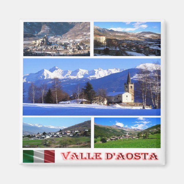 Aimant VDA005 VALLE D'AOSTA, Mosaïque, Italie, Réfrigérat (Devant)