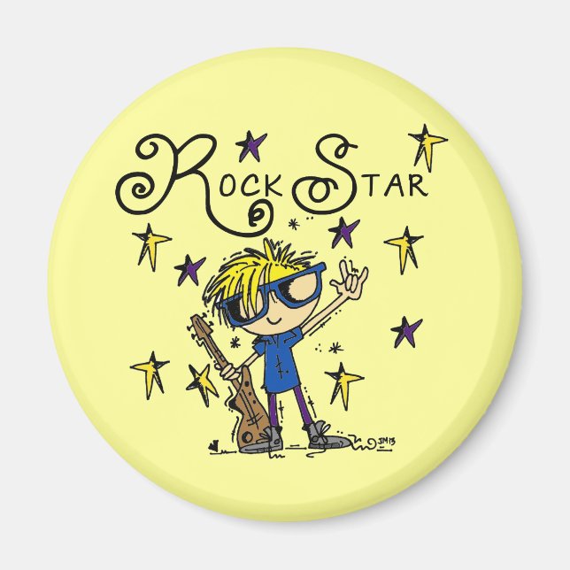 Aimant Vedette du rock blonde de garçon (Devant)