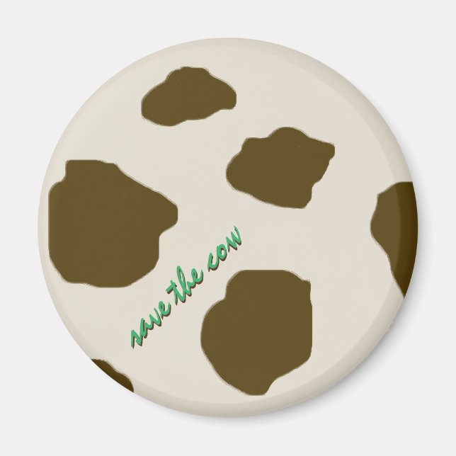 Aimant Vegan SAUVER LA VACHE Peau Brown (Devant)