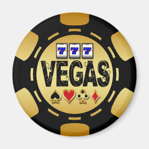 AIMANT VÉGAS GOLD ET NOIR POKER CHIP