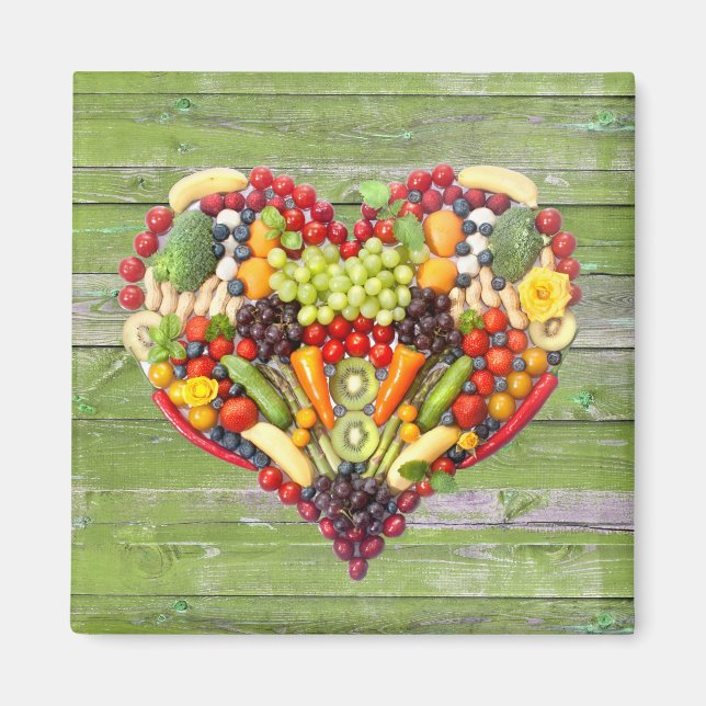 Aimant Veggie Love Vegan Heart (Devant)